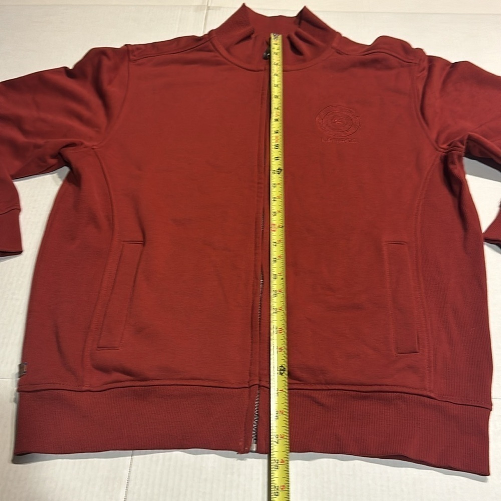 Lerros brick maroon zip up sweater with front pockets & emblem by front top XL - Picture 2 of 10